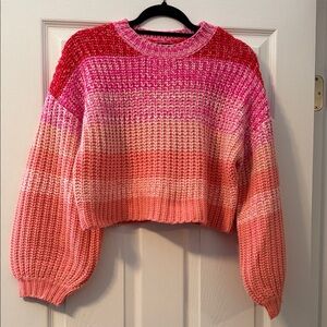 Olivaceous Red and Pink Knit Sweater